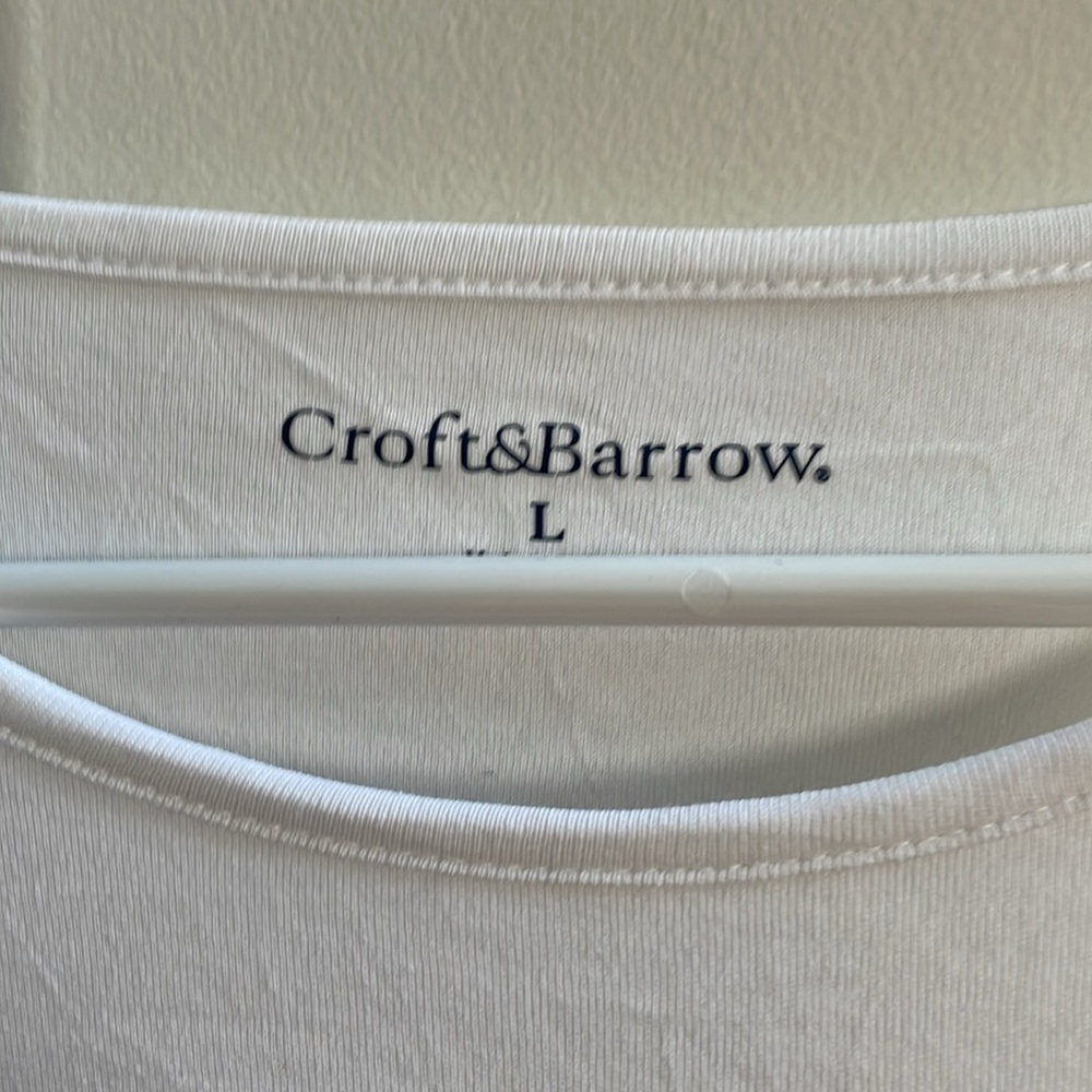 NWT Croft and barrow long sleeve white T-shirt new with tags size large - Picture 2 of 5